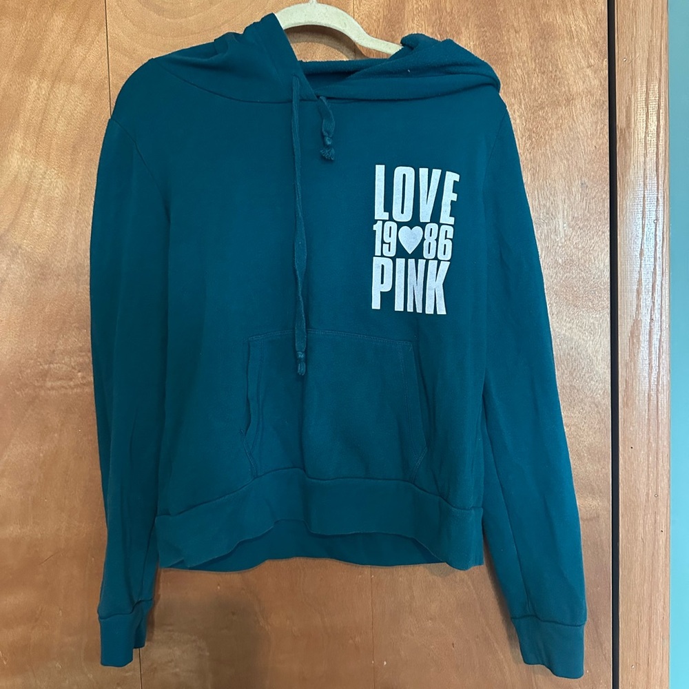 Victoria's Secret Pink Teal Lightweight Hoodie